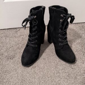 Black Lace-Up Boots